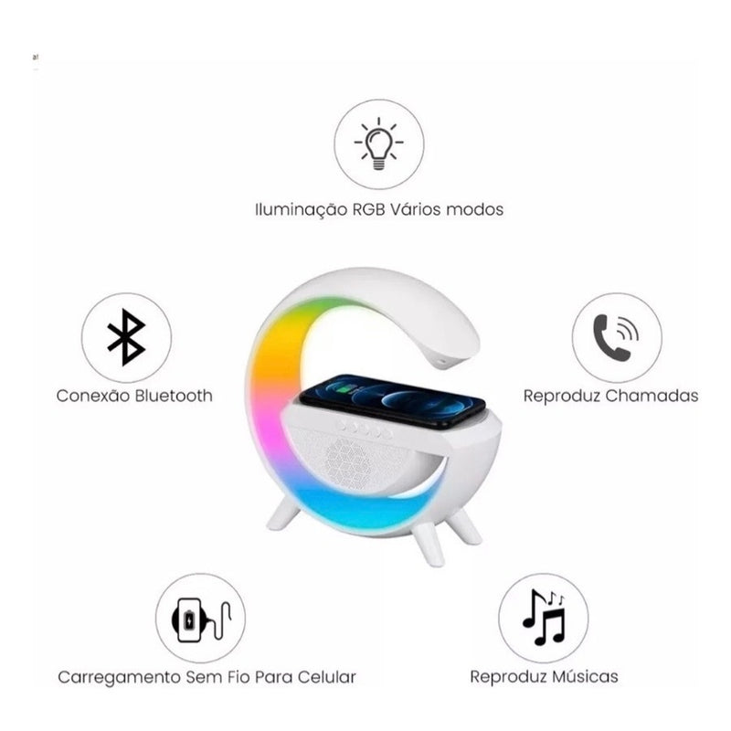 Luminária G Speaker Caixa De Som Carregador Por Indução 🔥